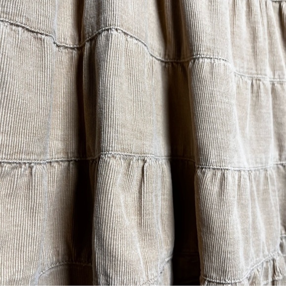 y2k Mossimo Women Corduroy Skirt Small Tan Western Boho Fairy Academia Tiered - Picture 5 of 7